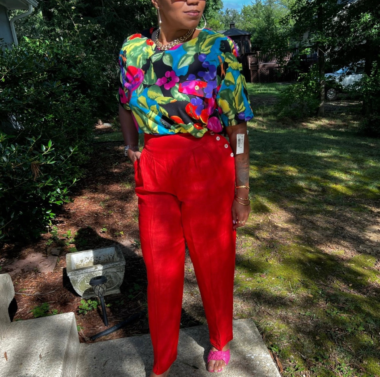 Vintage NORTON MCNAUGHTON Floral Blouse size 14
