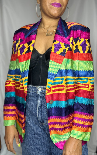 Vintage Abstract Blazer Size S - L