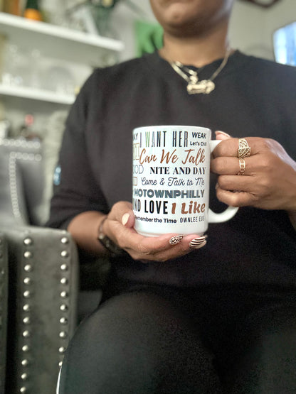 New Jack Swing Songs 80s 90s Throwback Art Typography Music Lover Mug