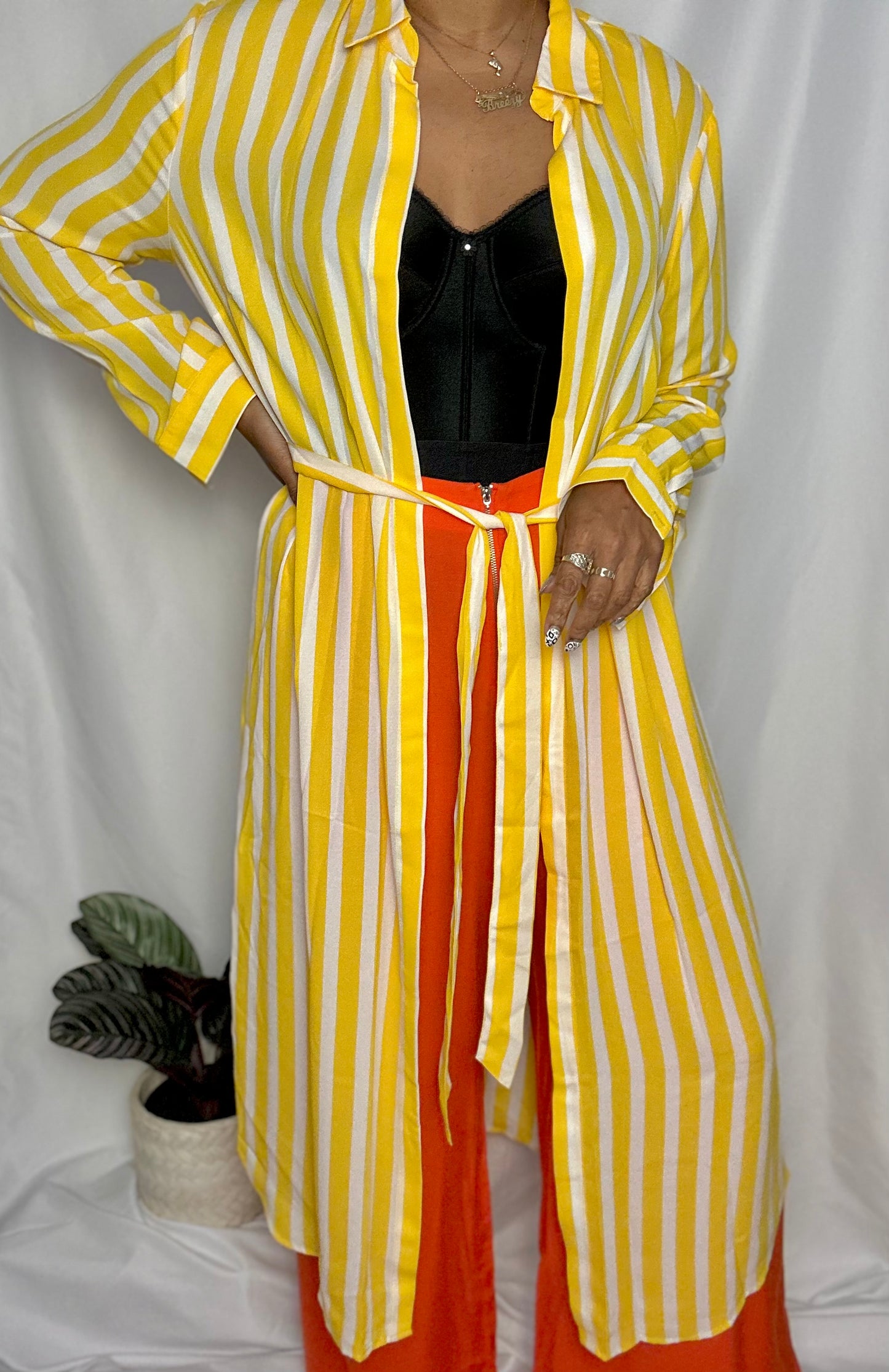 Striped Maxi Cardigan/Duster Size S-XL