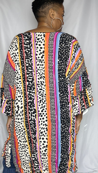 Mixed Print Duster Cardigan Size XL