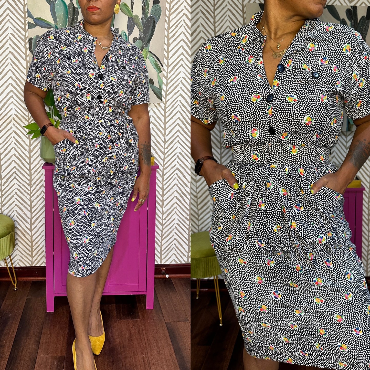 Vintage Polka Dot Dress Size 10/12