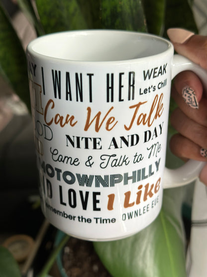 New Jack Swing Songs 80s 90s Throwback Art Typography Music Lover Mug