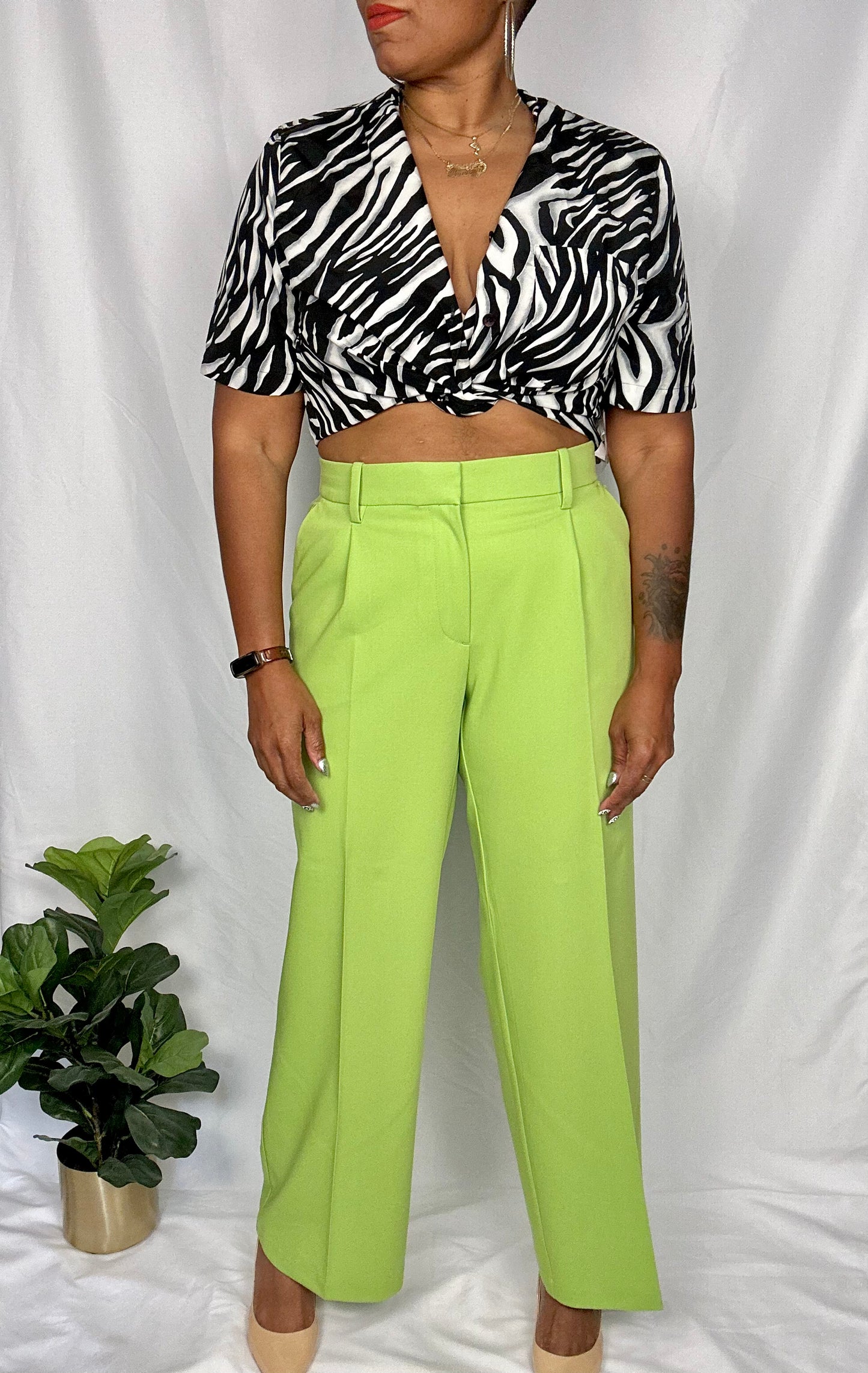 Lime Green Trousers size 12-14