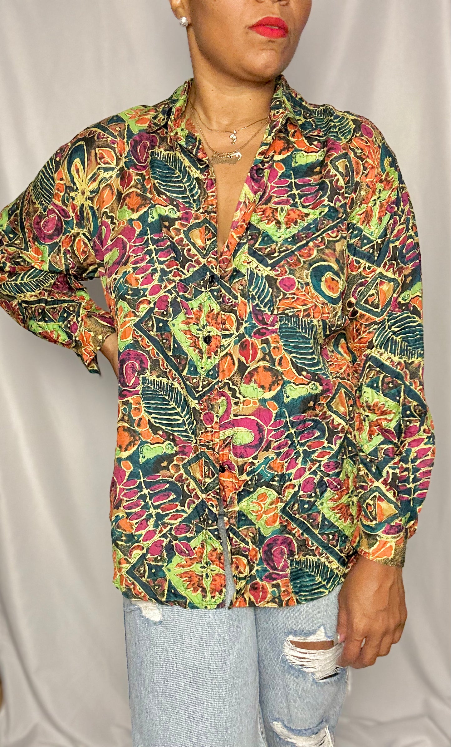 Vintage Abstract Blouse Size M-L