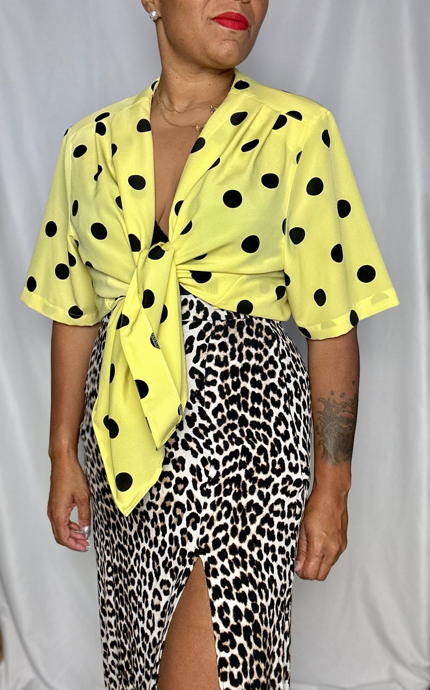 Vintage Polka Dot Blouse Size 24W