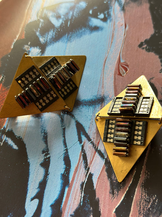 Vintage "Motherboard" Earrings