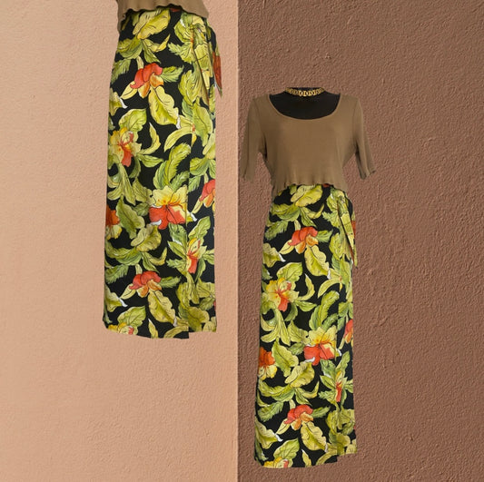 Vintage TALBOTS Floral Maxi Skirt Size 12-14