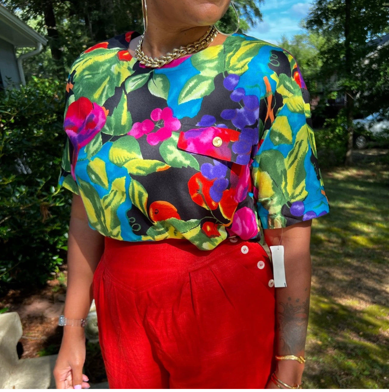 Vintage NORTON MCNAUGHTON Floral Blouse size 14