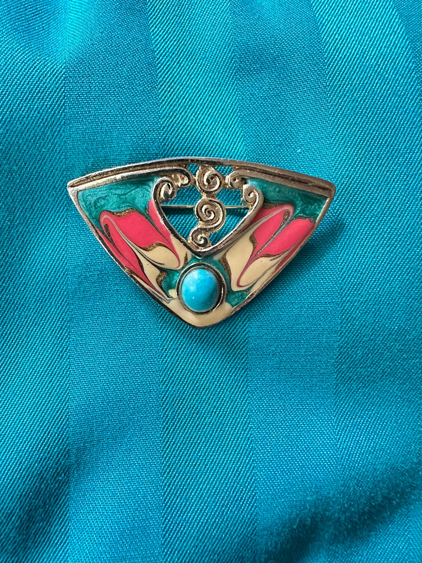 Vintage Enamel Brooch