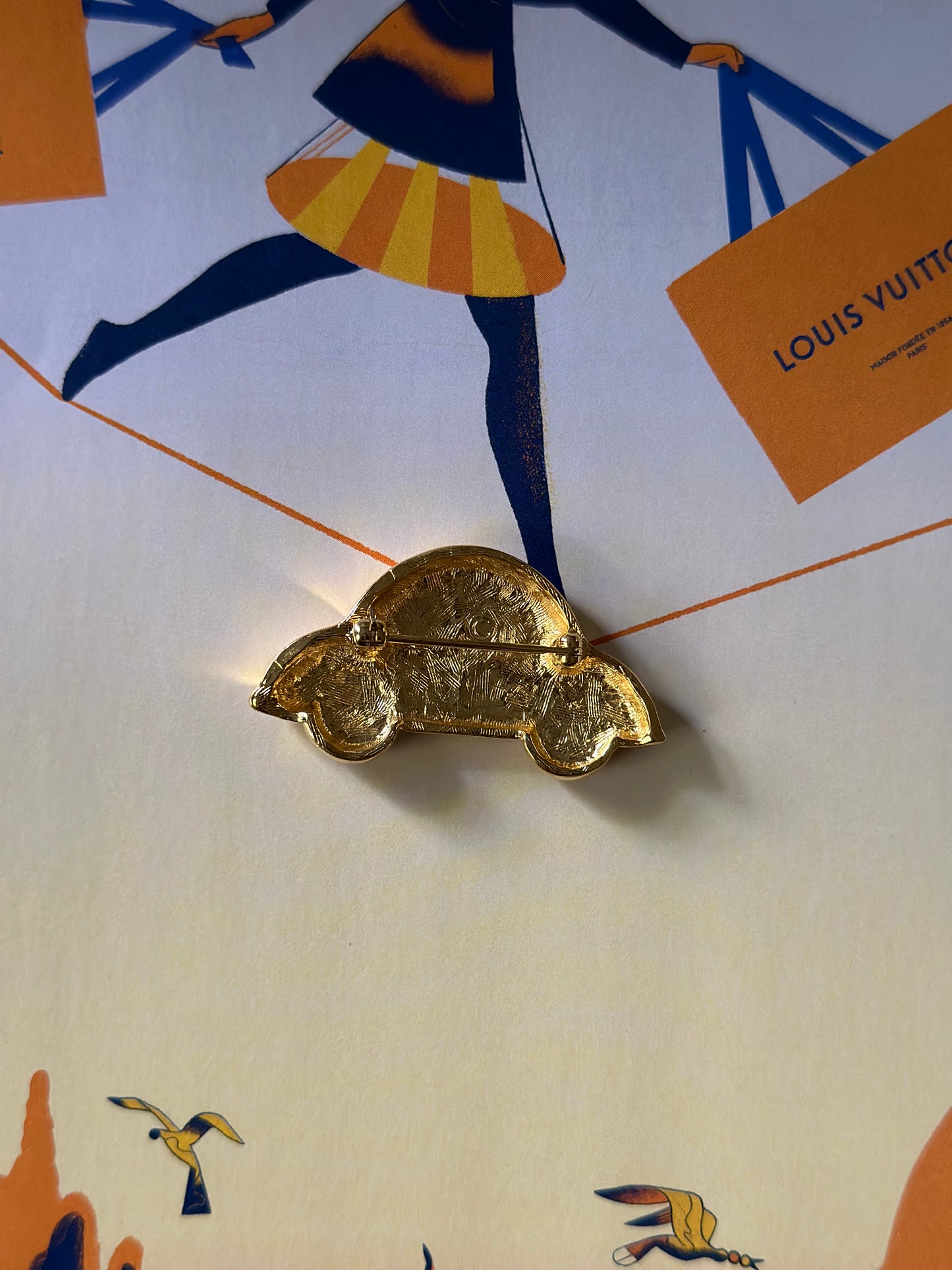 Vintage Beetle Car Brooch Pin