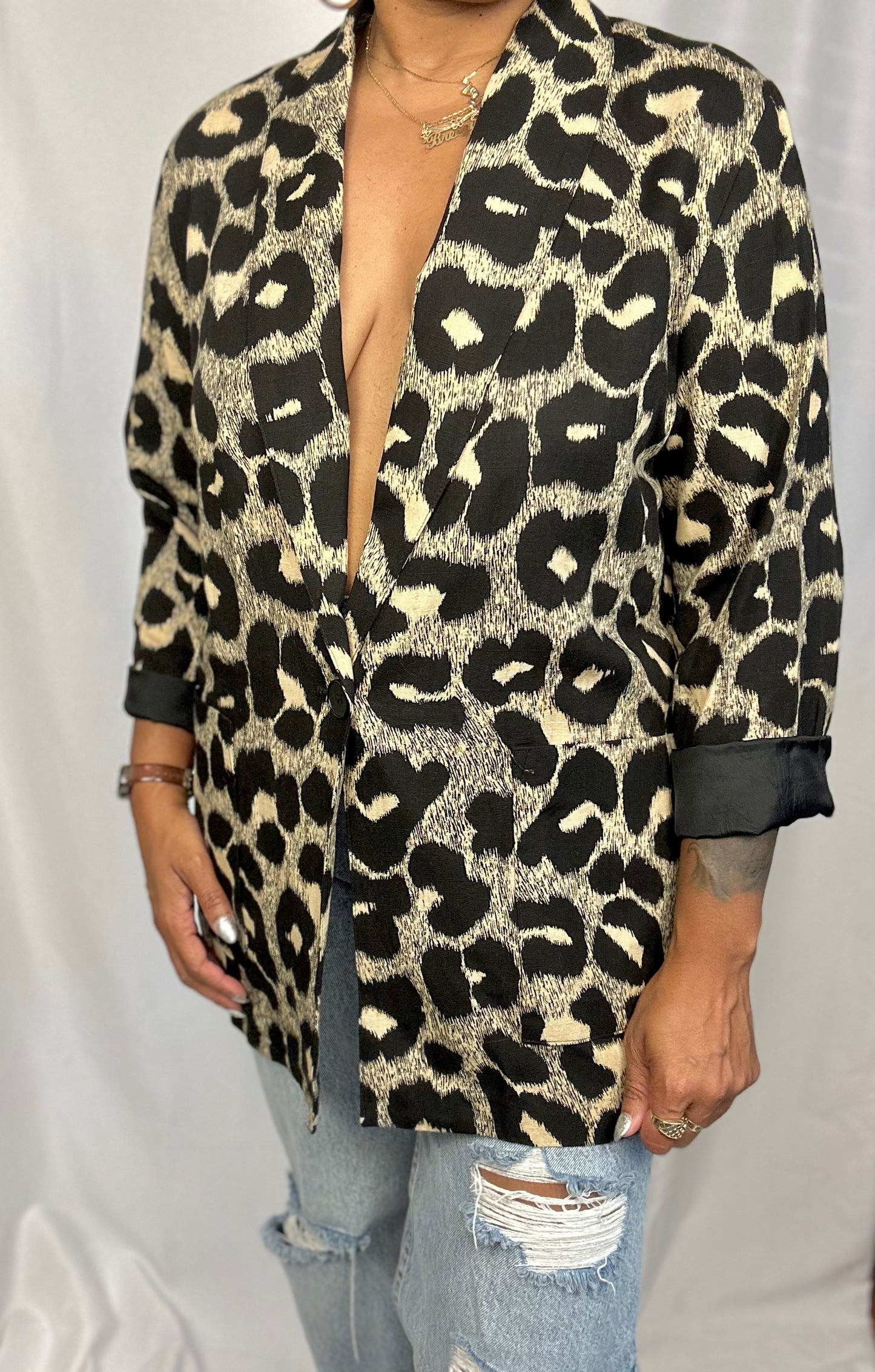 Vintage Leopard Blazer Size M-L