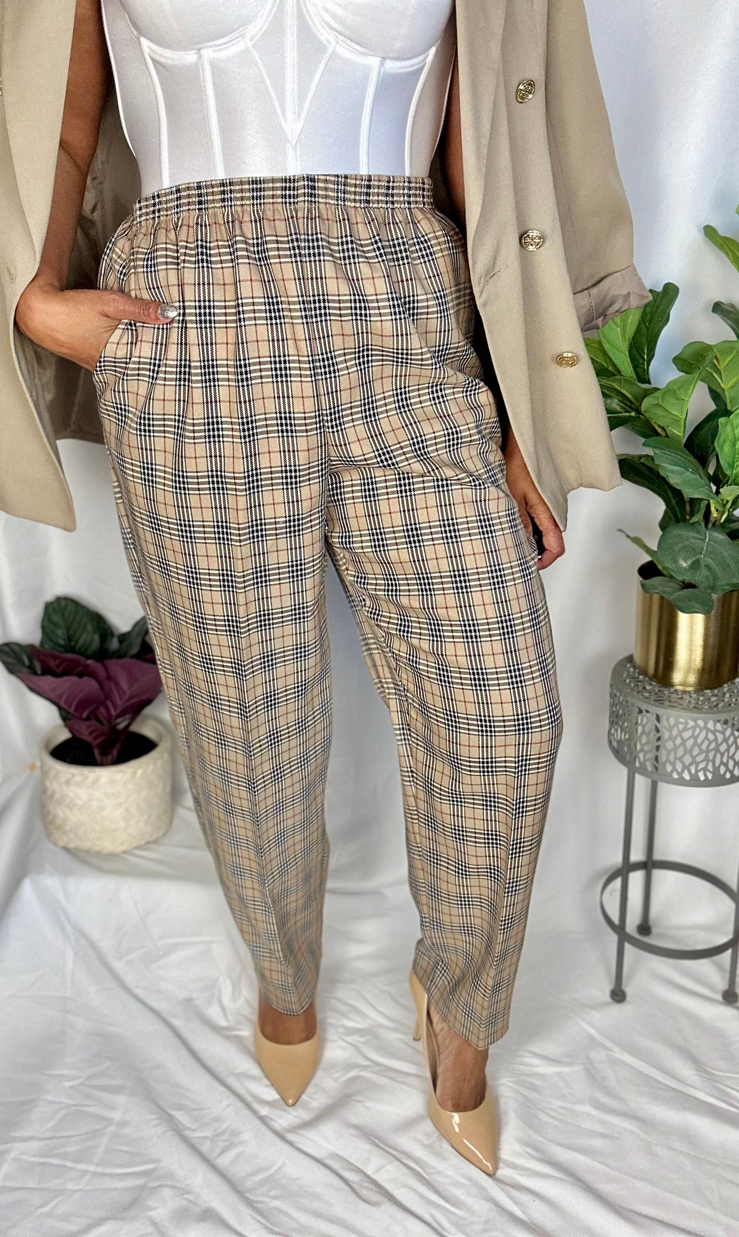 Vintage Plaid Trousers size 14 -16