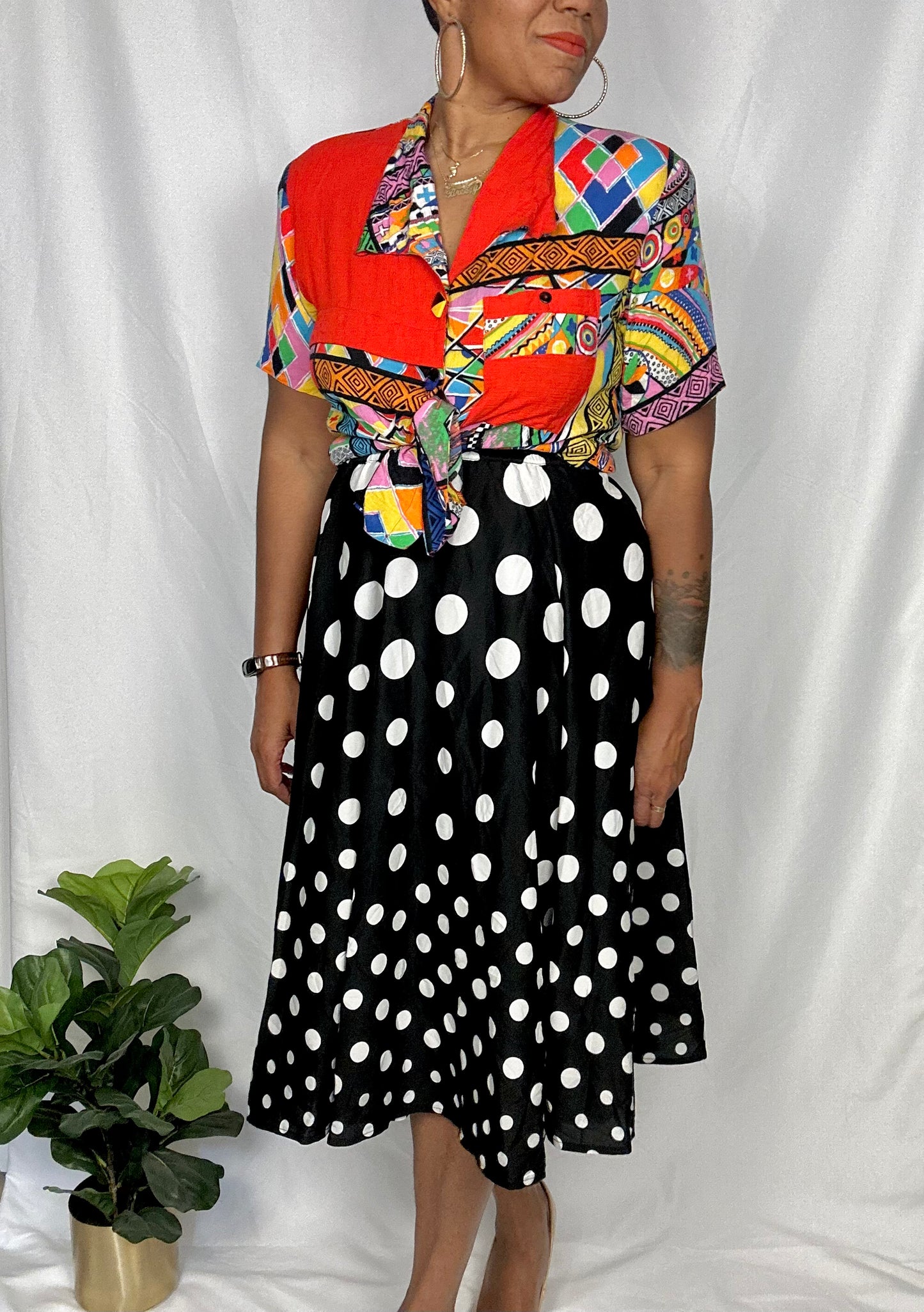 Polka Dot A-Line Skirt Size XL - XXL