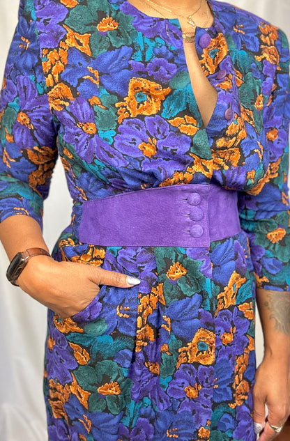 Vintage Floral Dress Size 10